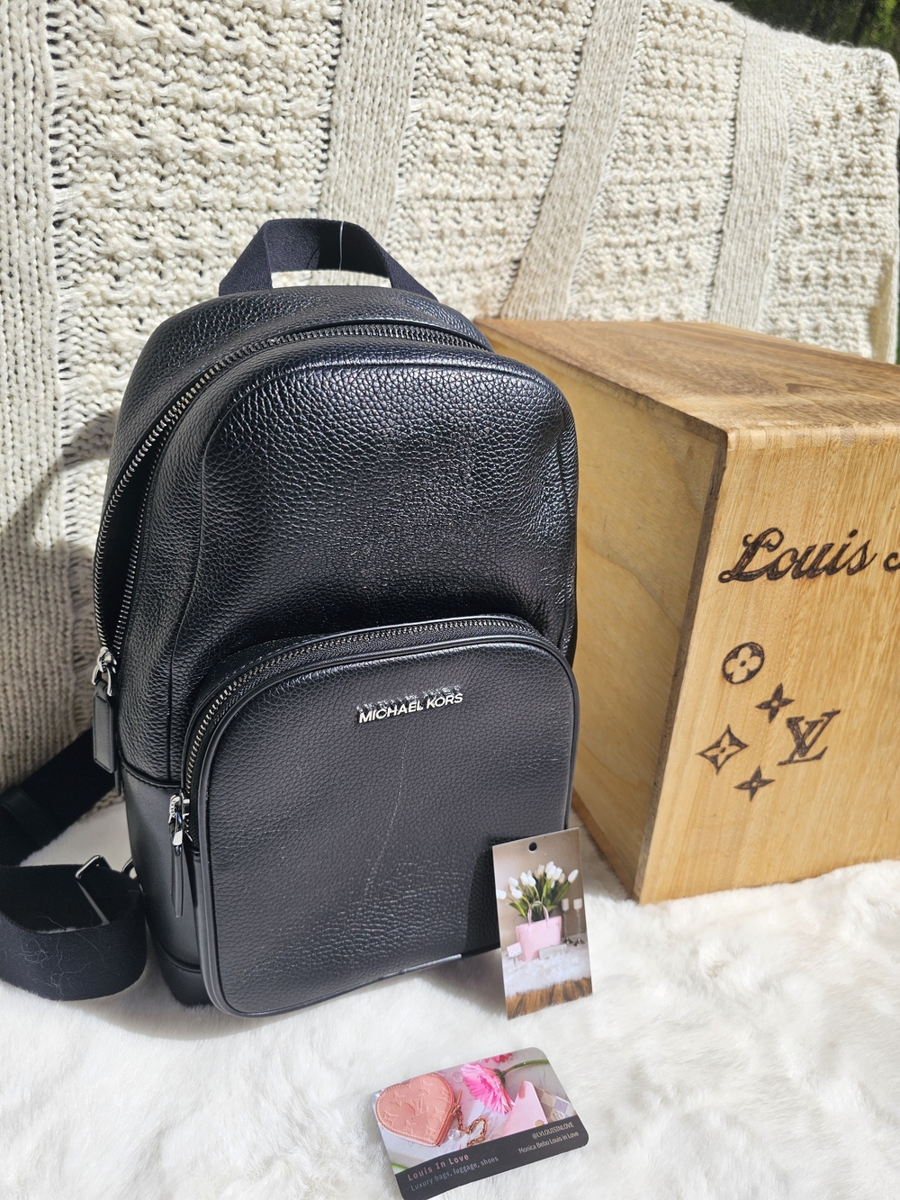 Michael Kors Black Leather Mini Backpack
